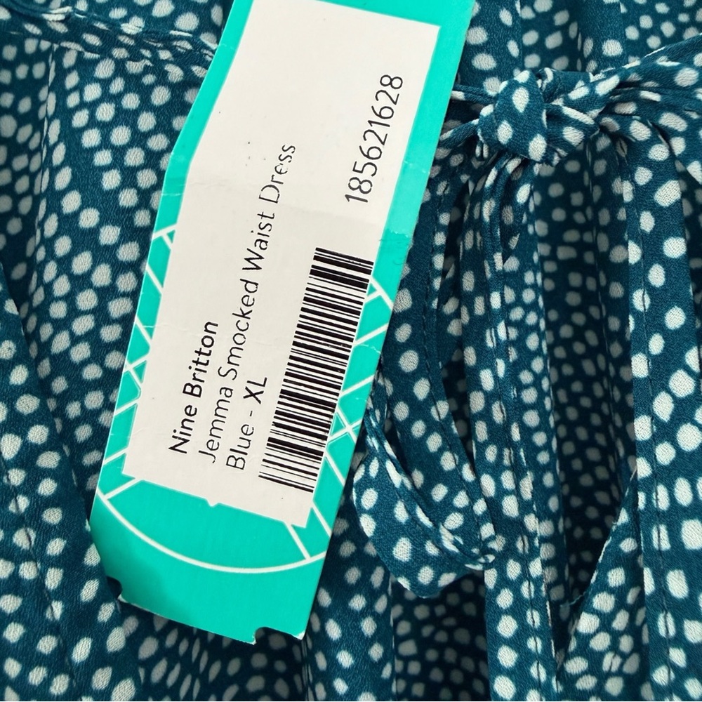 NWT Stitch Fix Exclusive Nine Britton Jemma Smocked Waist Dress Polka Dot XL - Picture 4 of 6